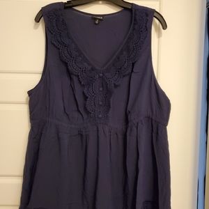 Torrid Navy Babydoll Top